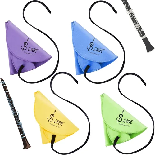 Miniatura 12 de Yinder 4 Piezas Paño de Limpieza para Clarinete Paño de Limpieza para Tubo Interior Adecuado para Flauta, Piccolo, Saxofón, Sax (Rojo)