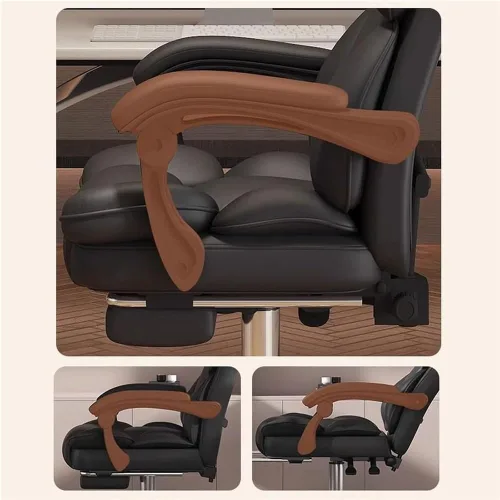 Miniatura 3 de Big and Tall Office Chair 400lbs Ergonomic Executive Desk Chair with Footrest High Back PU Leather Reclining Swivel Computer Chair Heavy Duty