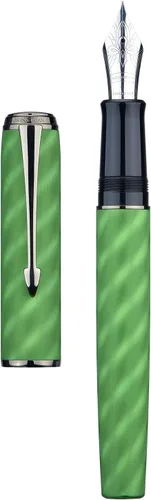 Miniatura 12 de Hongdian A9 - Pluma estilográfica de gran tamaño No.8 con punta extrafina, alimentación de ebonite, patrón azul moiré, diseño único con convertidor