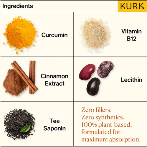 Miniatura 4 de Kurk Suplemento líquido esencial de curcumina de cúrcuma, gotas de cúrcuma, aceite para un bienestar diario avanzado, concentración y energía, 185