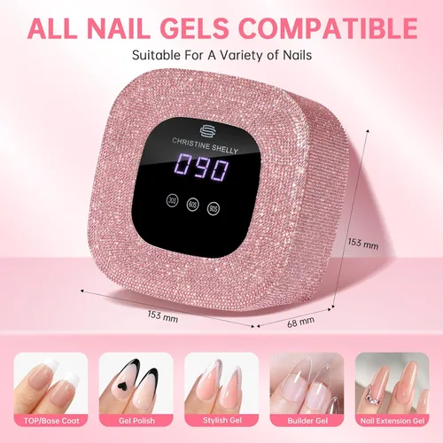 Miniatura 5 de UV Nail Lamp, UV Light for Gel Nails,48W Plug-in Mini Diamond Nail Lamp Nail Dryer with Touch Control Auto Sensor and 3 Timer Settings Nail Light