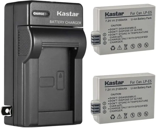 Miniatura 5 de Kastar - Cargador de batería de pared para Canon LP-E5 LPE5, Canon LC-E5, LC-E5C, LC-E5E, cargador Canon EOS 500D, EOS 1000D, EOS Kiss F, EOS Kiss