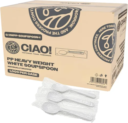 Miniatura 15 de CIAO! Tenedor Negro de 7.3 Pulgadas de Polipropileno de Peso Pesado Envuelto Individualmente (Caja de 1,000)