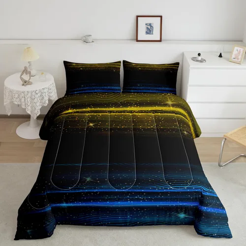 Miniatura 34 de Erosebridal Juego de ropa de cama con estampado de girasol, letras retro y flores amarillas, decoración de dormitorio, edredón de plumón de abeja