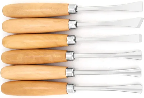 Miniatura 9 de Juego de cinceles de mano de tallado de madera profesional, herramientas de escultura de carpintería, 6 uds. para torno