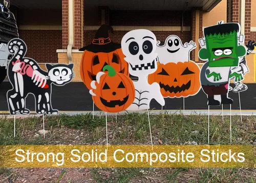 Miniatura 8 de 10 letreros de patio para Halloween, accesorios de calabaza, fantasma, monstruo, estacas para decoración de césped al aire libre