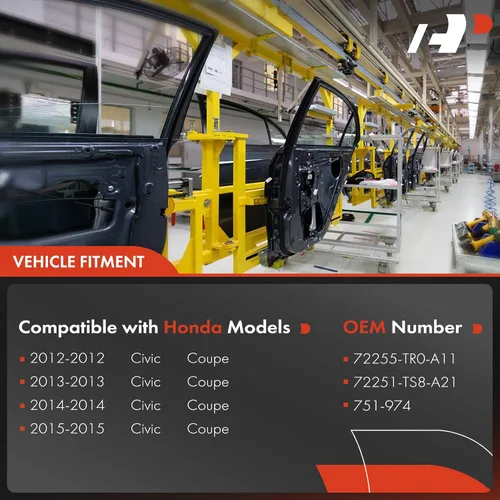 Miniatura 3 de A-Premium Elevalunas eléctrico con motor delantero del lado del conductor compatible con Honda Civic 2012-2015 Coupé delantero izquierdo del lado