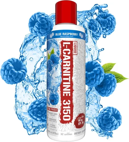 Miniatura 6 de 5% Nutrition Rich Piana Liquid L-Carnitine 3150 Mezcla premium de 4 fuentes + GBB, la súper carnitina (frambuesa azul)