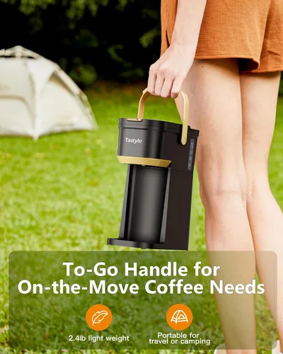 Miniatura 5 de Tastyle Cafetera de Una Sola Porción de Una Taza, para Cápsulas K y Café Molido, Mini Cafetera con Mango Portátil, Tamaño de Preparación de 6 a 12