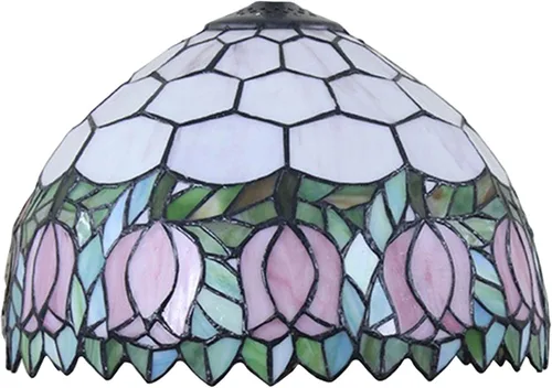 Reemplazo de pantalla de lámpara Tiffany de 12 pulgadas, solo lámpara de vitral, diseño de flor de tulipán, para lámpara de mesa, luz colgante,