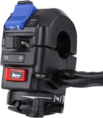 Miniatura 3 de Keenso Interruptor de manillar de motocicleta de 7/8 pulgadas, interruptor de parada de arranque de haz alto y bajo de 12 V