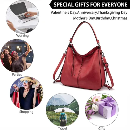 Miniatura 2 de Bolsas de diseñador de estilo hobo, grandes, de cuero sintético, para mujer