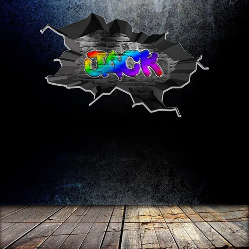 Miniatura 4 de Calcomanía de pared con nombre personalizado, graffiti 3D Arte personalizado calcomanía decorativa de vinilo Removible Despegar y pegar
