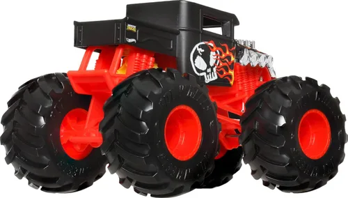 Miniatura 4 de Hot Wheels Monster Trucks, camión monstruo de gran tamaño, camión de juguete fundido a presión a escala 1:24 con ruedas gigantes y diseños geniales