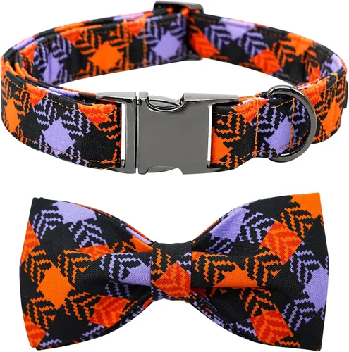 Miniatura 16 de Collar para perros - Rugby con flores Collar para mascotas con lazos para perros Corbatin para mascotas Collar para perros ajustable Collar