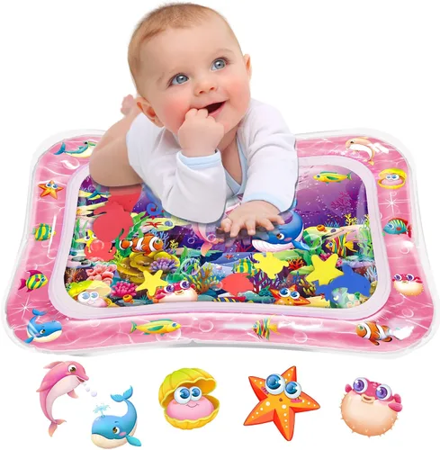Infinno Alfombrilla de agua para bebés y niños de 3, 6 y 9 meses, para desarrollo sensorial, gran idea de regalo para recién nacidos Rosa