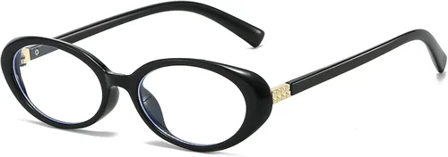 LJCZKA Lentes ovalados con bloqueo de luz azul para mujeres y hombres, pequeños anteojos ovalados para computadora, antifatiga ocular para leer,