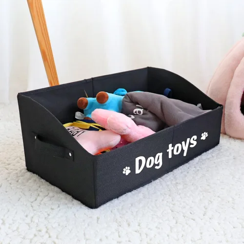 Miniatura 7 de PET ARTIST Cesta de almacenamiento y organización plegable resistente para perros, bonita caja de juguetes para perros con asas, caja de juguetes