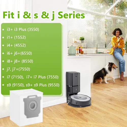Miniatura 2 de KGC Paquete de 10 bolsas de vacío compatibles con iRobot Roomba I&S & J Series, repuesto para iRobot Roomba i1+ i3+(3550) i4+ i6+ j6+ i7+ i7Plus