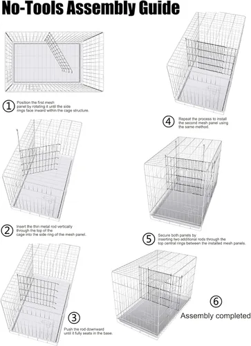 Miniatura 6 de Panel divisor de jaula para perros, paquete de 2 unidades de metal negro, compatible con 42 a 48 pulgadas y otros tamaños de jaulas, 28 pulgadas