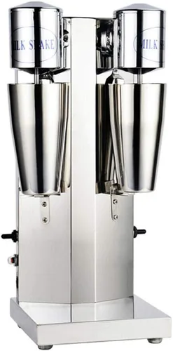 Máquina eléctrica de batido de leche, máquina de batido de doble cabezal 110 V 14000 RPM Máquina comercial de batido de leche de acero inoxidable
