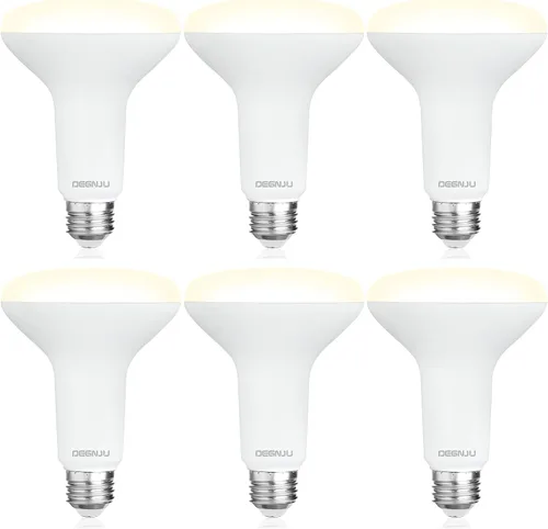 Miniatura 12 de DEGNJU Paquete de 6 bombillas LED empotradas BR30, bombillas de inundación regulables para interiores, CRI80 7 W, equivalente a 65 W, 2700 K, blanco