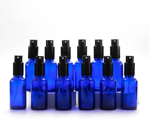 Miniatura 24 de YIZHAO Botellas de vidrio ámbar de 1 oz, con pequeño aerosol de niebla fina, tapa de metal, recargable para aceite esencial, viajes, limpieza