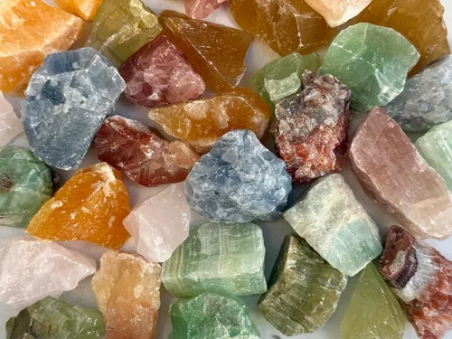 Miniatura 15 de GAF TREASURES Piedras naturales ásperas de calcita al por mayor, cristales crudos a granel para decoración, pulir, pulir, rocas fuentes, Wicca