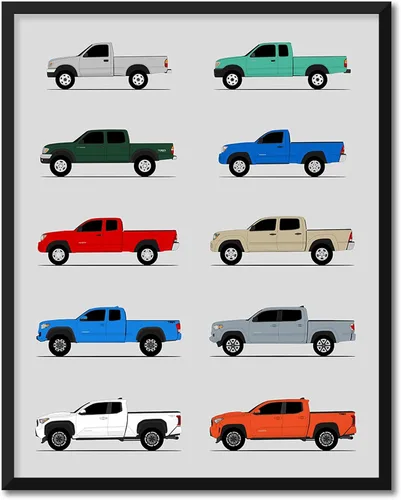 Miniatura 11 de Idea Network Póster hecho a mano compatible con Toyota FJ Cruiser, arte de pared impreso hecho a mano, decoración de los BJ, FJ25, FJ40, FJ43, FJ45