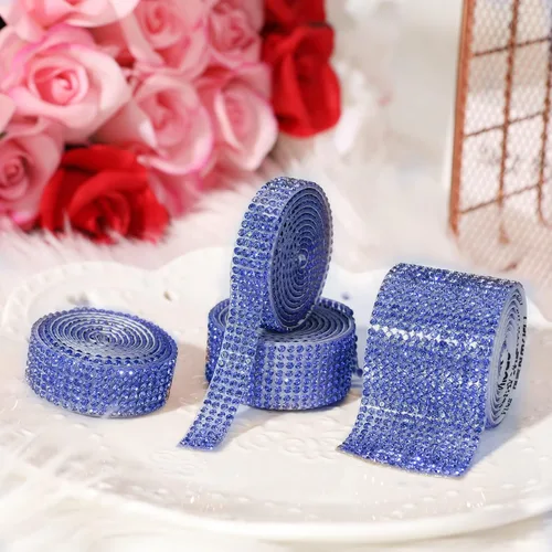 Miniatura 3 de 2 rollos de calcomanías autoadhesivas con diamantes de imitación de 0.079 pulgadas (0.079 in) para decoración de automóviles, manualidades