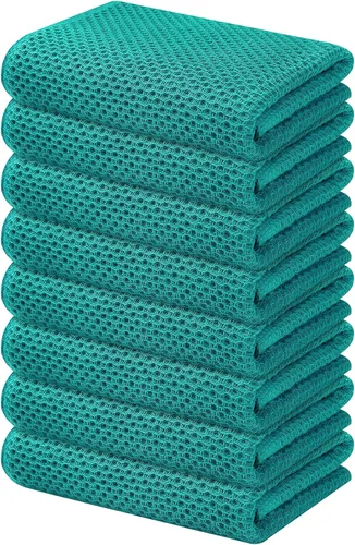 Miniatura 167 de Kitinjoy - Paños de cocina de 100 % algodón, tela de tejido gofrado, paño de limpieza ultrasuave, absorbente y de secado rápido. Gris Oscuro