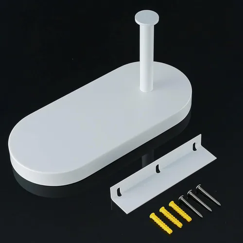 Miniatura 3 de RANDOM Soporte de papel higiénico blanco mate con estante para teléfono, accesorios modernos de baño de acero inoxidable SUS 304, dispensador