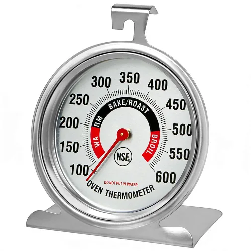 Efeng Termómetro de horno grande de 3.5 pulgadas para horno de gas/eléctrico con gran colgador y base, horno de seguridad, número fácil de leer, sin