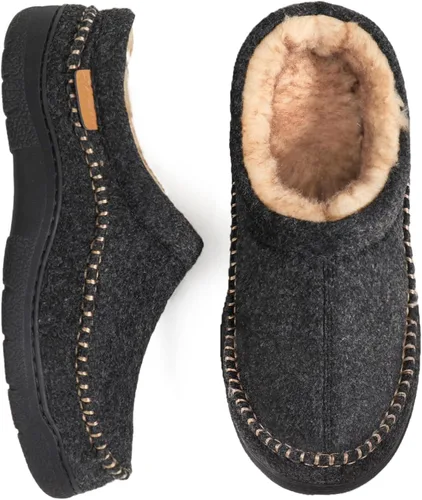 Miniatura 17 de Zigzagger - Pantuflas tipo mocasín para hombre, para interiores y exteriores, pantuflas cálidas, cómodas, mullidas y anchas