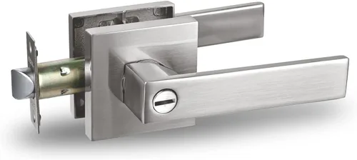 Miniatura 11 de USHTL01-SN-BK-6P - Manija cuadrada de privacidad para puerta de níquel cepillado sin llaves para dormitorio o baño, USHTL01-SN-BK-6P