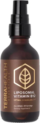 Terra Health Essentials - Liposomal B12 | Apoya la energía y el estado de ánimo, promueve la memoria, ayuda al sistema inmunológico (1 botella,