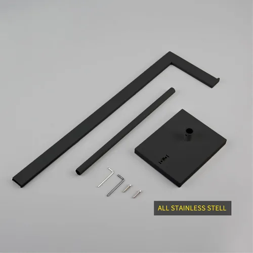 Miniatura 7 de GERZWY SUS 304 - Soporte de papel higiénico de acero inoxidable, soporte de papel higiénico de pedestal con reserva, negro mate DZY004-BK