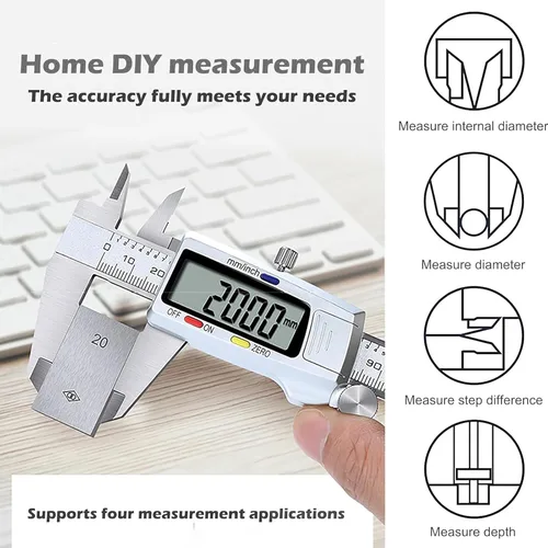 Miniatura 3 de Greywolf Calibrador digital, herramienta de medición de acero inoxidable, micrómetro electrónico de pinza Vernier, conversión de pulgadas