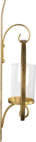 Miniatura 3 de Kate and Laurel Doria - Aplique de pared de metal de transición, 12 x 22 pulgadas, bronce, candelabro elegante y portavelas para pared