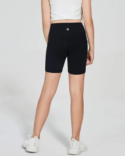 Miniatura 3 de DEVOROPA Pantalones cortos de compresión para niñas de 5 pulgadas de elastano, elásticos, para gimnasia, yoga, danza, pantalones cortos