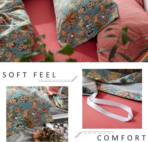 Miniatura 7 de Mixinni Juego de Colcha Reversible, 100% algodón, 3 piezas, diseño elegante bordado, fundas decorativas con bordado suave, Algodón, Patrón 52, King