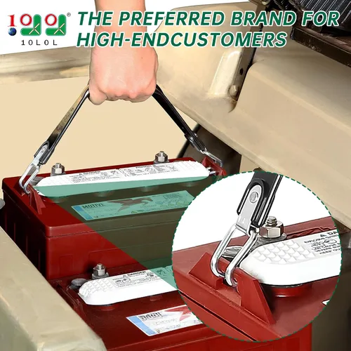 Miniatura 2 de 10L0L Correa de elevación de batería para carrito de golf, funciona para baterías de celdas profundas de Troya, correa universal de celda profunda