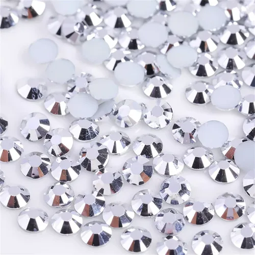 Miniatura 41 de 3000 unidades de diamantes de imitación termoadhesivos SS6 de 2mm con parte posterior plana, gemas de cristal de vidrio transparente redondas