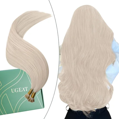 Miniatura 39 de Ugeat - Extensiones de cabello humano con microanillo, 14 pulgadas, extensiones de cabello Remy con microcuentas de 1 gm/hebra, 50 gms, extensiones