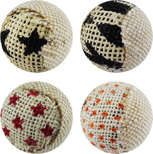 Miniatura 5 de TTcat Pelotas de lona para gatos con campana en el interior, para gatos de interior, juguetes interactivos para masticar para gatos gatitos, paquete