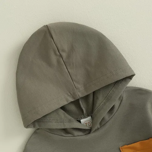 Miniatura 39 de Conjunto de ropa de otoño e invierno para bebé y niño, sudadera larga con capucha y pantalones para niños pequeños, 6, 12, 18, 24 meses, 2T