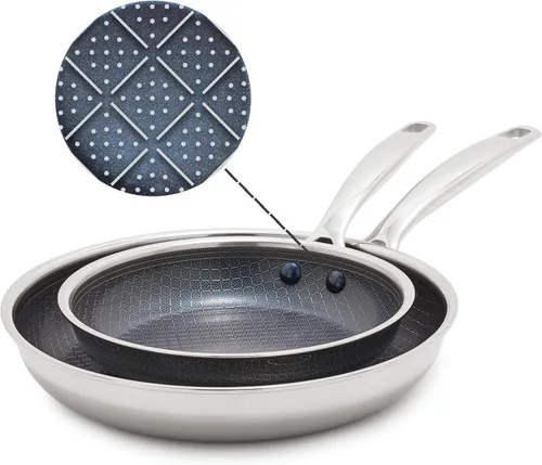 Miniatura 8 de Blue Diamond - Sartén antiadherente híbrida de acero inoxidable de 8 pulgadas, sartén de cerámica sin PFAS, infusión de diamante para sellado
