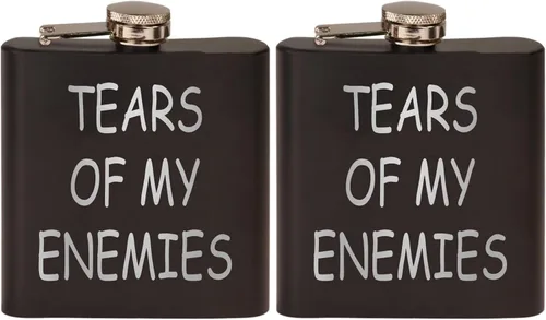 Miniatura 5 de Rogue River Tactical Funny Tears of My Enemies - Petaca de acero inoxidable de alta calidad, color negro mate, es un gran regalo para él, papá