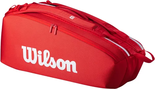 Wilson 2025 Super Tour - Bolsas para raquetas de tenis rojas - Rojo/Blanco