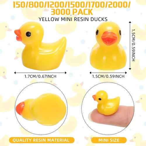 Miniatura 2 de Barydat 1200 piezas de patos mini de resina a granel, decoración diminuta para juegos de escondite, bromas en cruceros, fiestas de Navidad, jardín